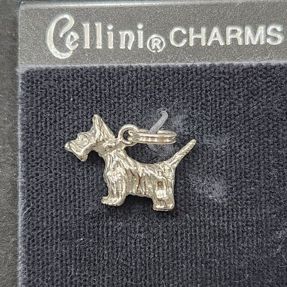 NWT Cellini Sterling Silver Three Dimensional Scottie Dog Charm - Picture 1 of 3